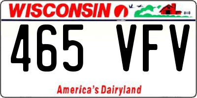 WI license plate 465VFV