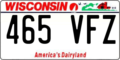 WI license plate 465VFZ