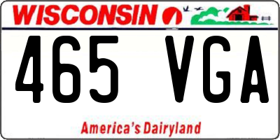 WI license plate 465VGA