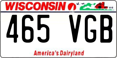 WI license plate 465VGB