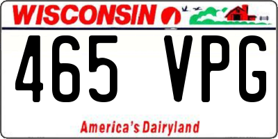 WI license plate 465VPG
