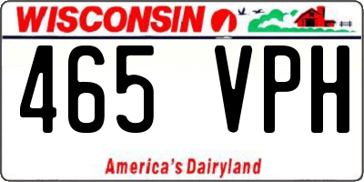 WI license plate 465VPH
