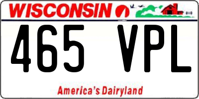 WI license plate 465VPL