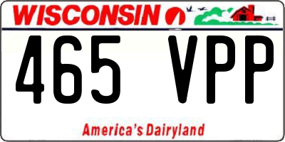 WI license plate 465VPP