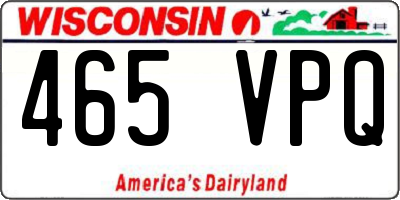 WI license plate 465VPQ