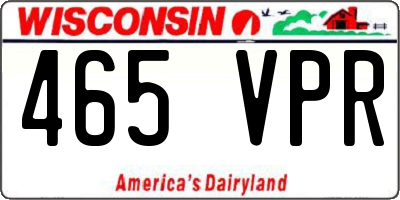 WI license plate 465VPR