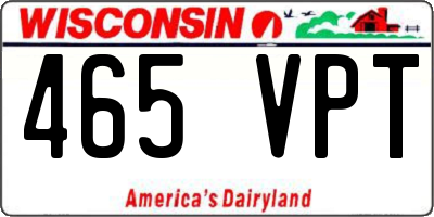 WI license plate 465VPT