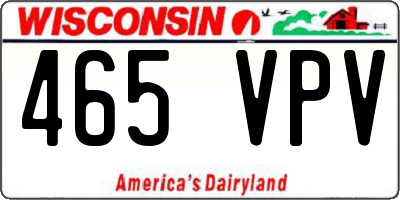 WI license plate 465VPV
