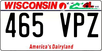 WI license plate 465VPZ
