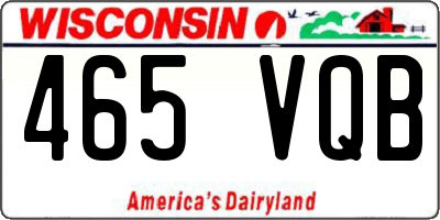 WI license plate 465VQB