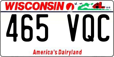 WI license plate 465VQC