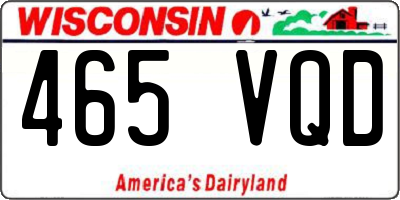 WI license plate 465VQD