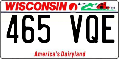WI license plate 465VQE