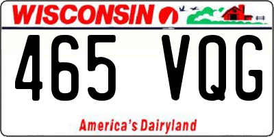 WI license plate 465VQG