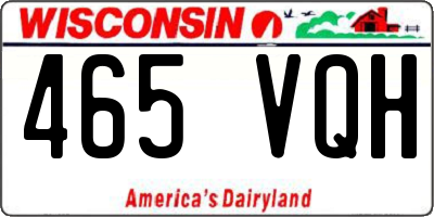 WI license plate 465VQH
