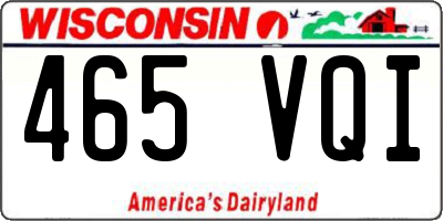 WI license plate 465VQI