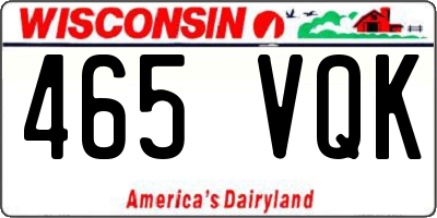WI license plate 465VQK