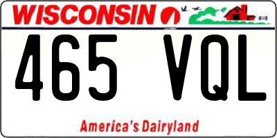 WI license plate 465VQL