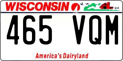 WI license plate 465VQM