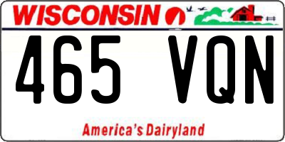 WI license plate 465VQN