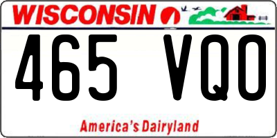 WI license plate 465VQO