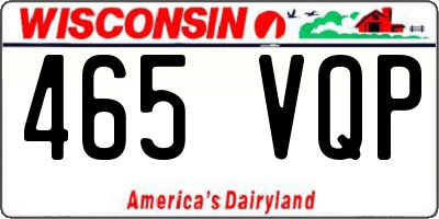 WI license plate 465VQP