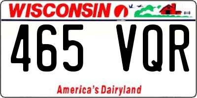 WI license plate 465VQR