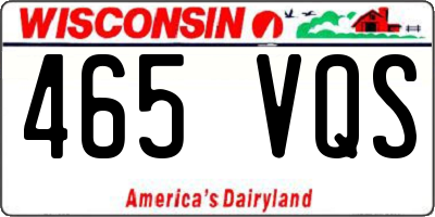 WI license plate 465VQS
