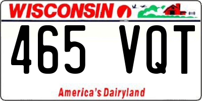 WI license plate 465VQT