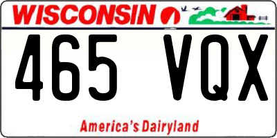 WI license plate 465VQX