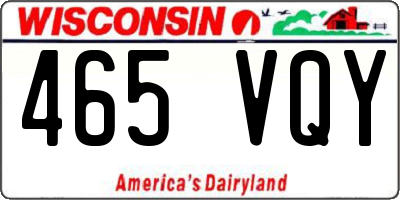 WI license plate 465VQY