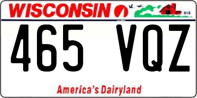 WI license plate 465VQZ