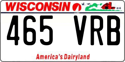 WI license plate 465VRB