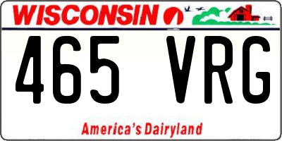 WI license plate 465VRG