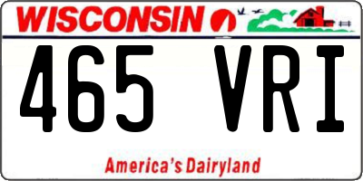 WI license plate 465VRI