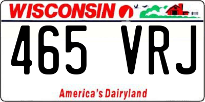 WI license plate 465VRJ