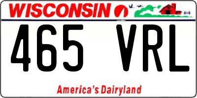 WI license plate 465VRL