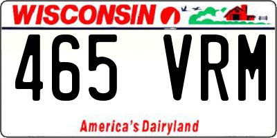 WI license plate 465VRM