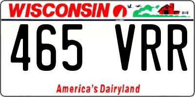 WI license plate 465VRR