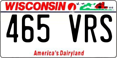 WI license plate 465VRS
