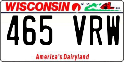 WI license plate 465VRW