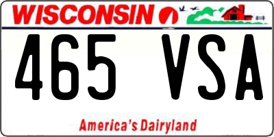 WI license plate 465VSA