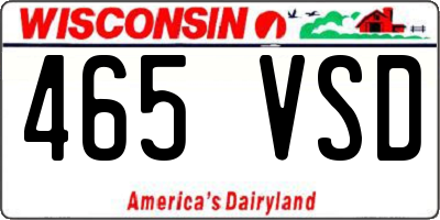 WI license plate 465VSD