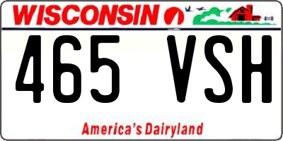 WI license plate 465VSH