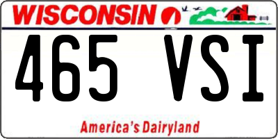WI license plate 465VSI