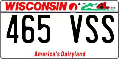 WI license plate 465VSS