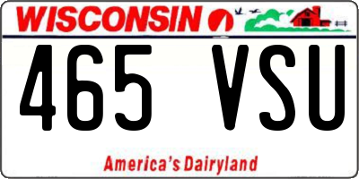 WI license plate 465VSU