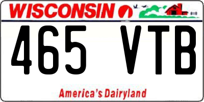 WI license plate 465VTB