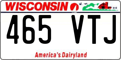 WI license plate 465VTJ