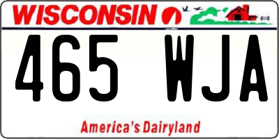 WI license plate 465WJA
